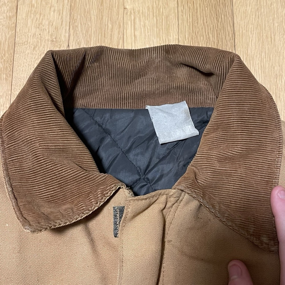Carhartt Jacket Mens 2XL 48 Reg Insulated Chore Coat Barn Tan Brown Distressed - Picture 11 of 16